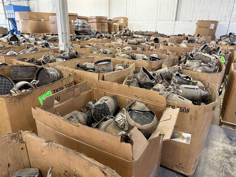 Warehouse floor with boxed converter gaylords